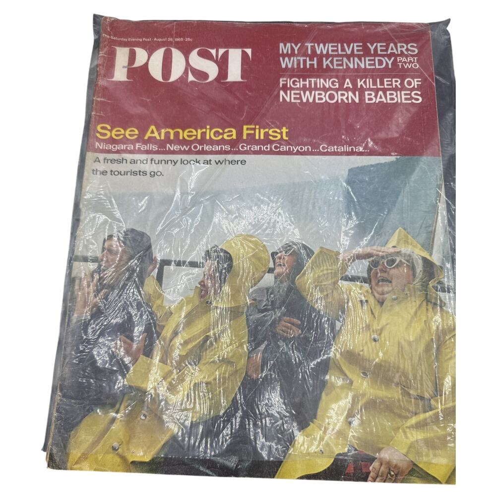📰 Vintage 1965 The Saturday Evening Post Magazine JFK Kennedy History Ephemera